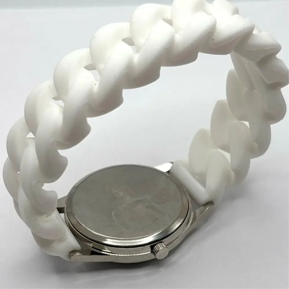 Silver & White Men's Watch